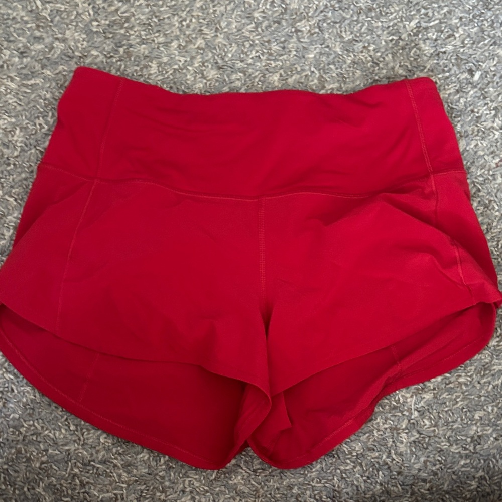 lululemon athletica Vibrant Red Athletic Shorts